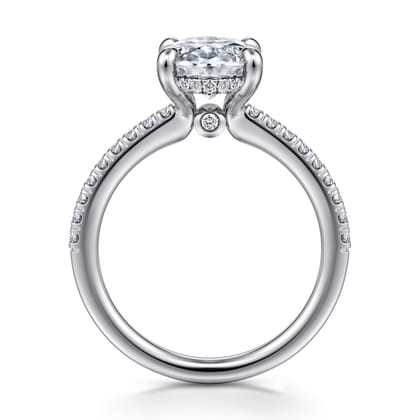 Broderick - 14K White Gold Oval Diamond Engagement Ring