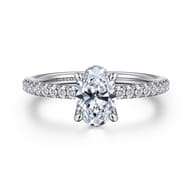 Broderick - 14K White Gold Oval Diamond Engagement Ring