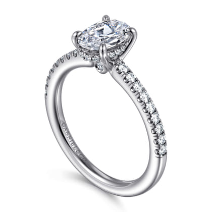 Broderick - 14K White Gold Oval Diamond Engagement Ring