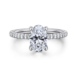 Broderick - 14K White Gold Oval Diamond Engagement Ring