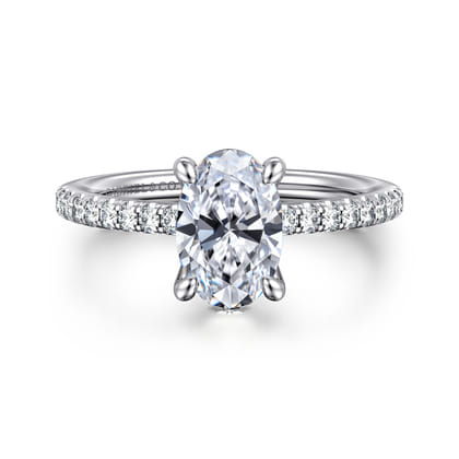 Broderick - 14K White Gold Oval Diamond Engagement Ring