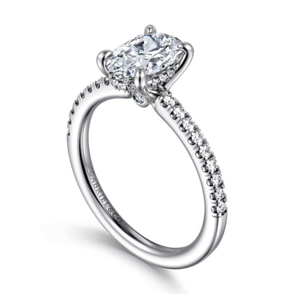 Broderick - 14K White Gold Oval Diamond Engagement Ring