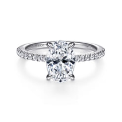 Broderick - 14K White Gold Oval Diamond Engagement Ring