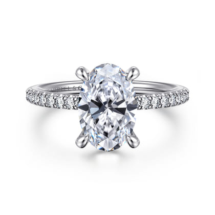 Broderick - 14K White Gold Oval Diamond Engagement Ring