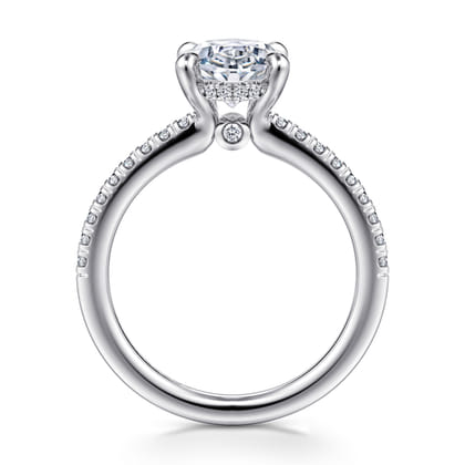 Broderick - 14K White Gold Oval Diamond Engagement Ring