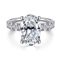 Broderick - 14K White Gold Oval Diamond Engagement Ring