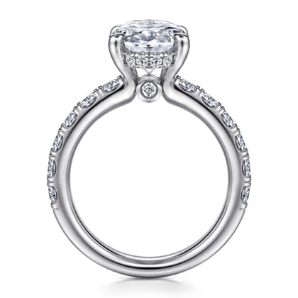 Broderick - 14K White Gold Oval Diamond Engagement Ring