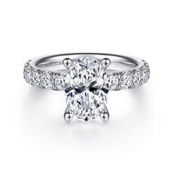 Broderick - 14K White Gold Oval Diamond Engagement Ring