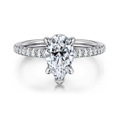 Broderick - 14K White Gold Pear Shape Diamond Engagement Ring