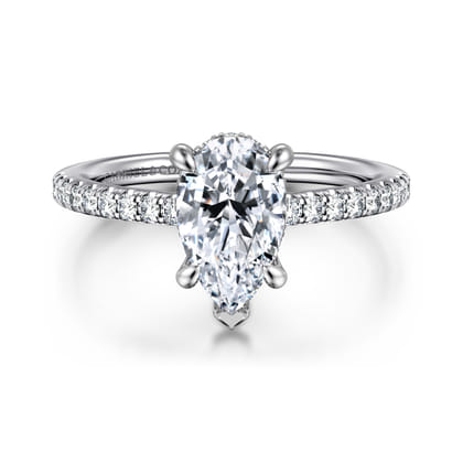 Broderick - 14K White Gold Pear Shape Diamond Engagement Ring