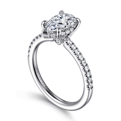 Broderick - 14K White Gold Pear Shape Diamond Engagement Ring