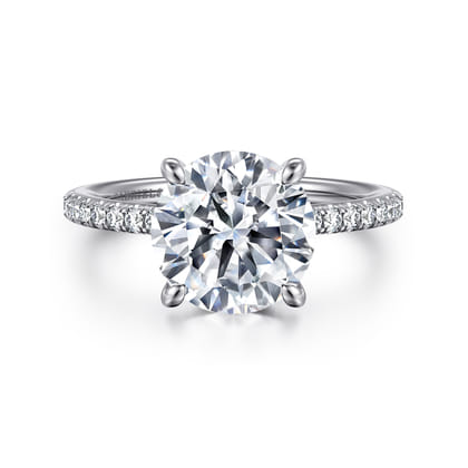 Broderick - 14K White Gold Round Diamond Engagement Ring