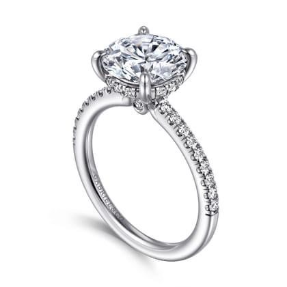 Broderick - 14K White Gold Round Diamond Engagement Ring