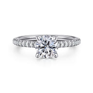 Broderick - 14K White Gold Round Diamond Engagement Ring