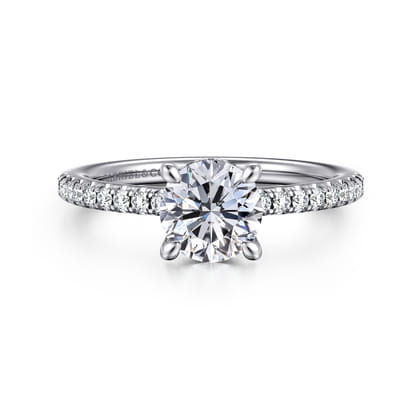 Broderick - 14K White Gold Round Diamond Engagement Ring