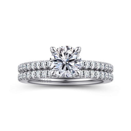 Broderick - 14K White Gold Round Diamond Engagement Ring