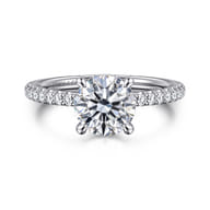 Broderick - 14K White Gold Round Diamond Engagement Ring