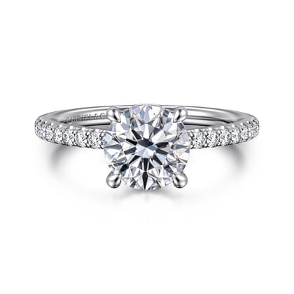 Broderick - 14K White Gold Round Diamond Engagement Ring