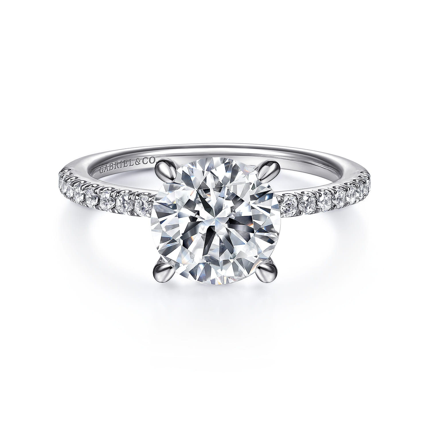 Broderick - 14K White Gold Round Diamond Engagement Ring