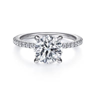 Broderick - 14K White Gold Round Diamond Engagement Ring