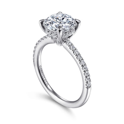 Broderick - 14K White Gold Round Diamond Engagement Ring