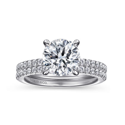 Broderick - 14K White Gold Round Diamond Engagement Ring