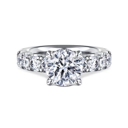 Broderick - 14K White Gold Round Diamond Engagement Ring
