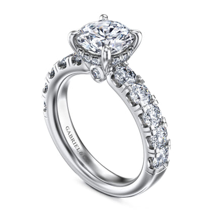 Broderick - 14K White Gold Round Diamond Engagement Ring