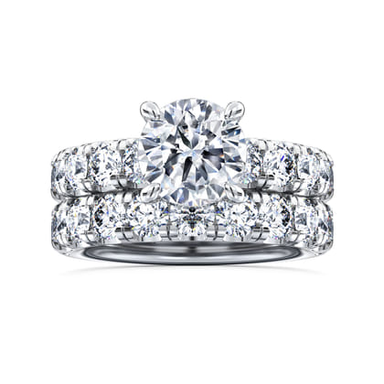 Broderick - 14K White Gold Round Diamond Engagement Ring