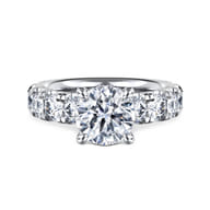 Broderick - 14K White Gold Round Diamond Engagement Ring