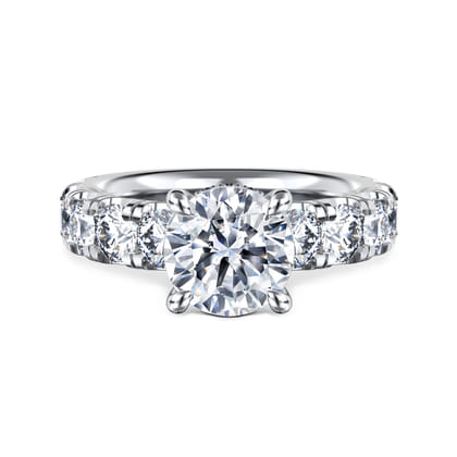 Broderick - 14K White Gold Round Diamond Engagement Ring