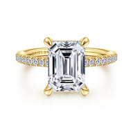 Broderick - 14K Yellow Gold Emerald Cut Diamond Engagement Ring