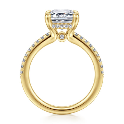 Broderick - 14K Yellow Gold Emerald Cut Diamond Engagement Ring
