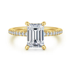 Broderick - 14K Yellow Gold Emerald Cut Diamond Engagement Ring