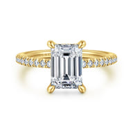 Broderick - 14K Yellow Gold Emerald Cut Diamond Engagement Ring
