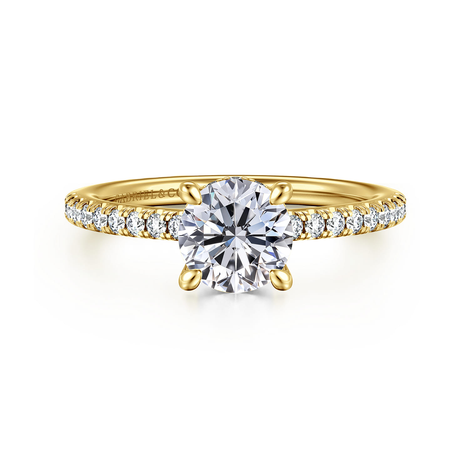 Broderick - 14K Yellow Gold Round Diamond Engagement Ring