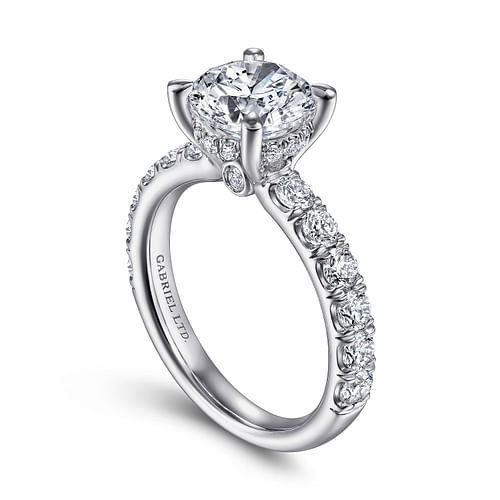 Broderick - 18K White Gold Round Diamond Engagement Ring - 0.95 ct - Shot 3