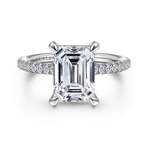Broderick - Platinum Emerald Cut Diamond Engagement Ring