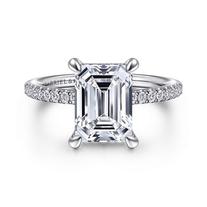 Broderick - Platinum Emerald Cut Diamond Engagement Ring