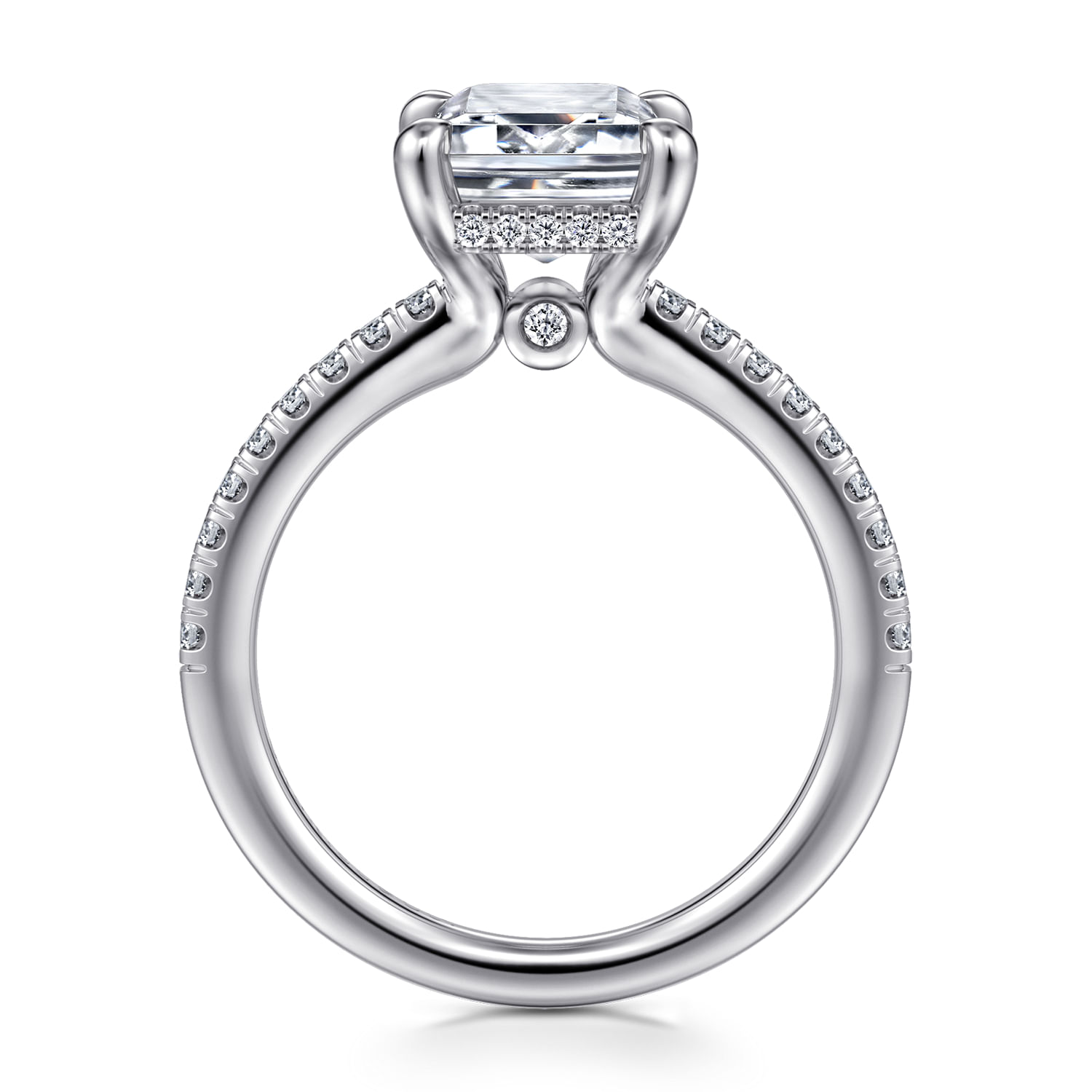 Broderick - Platinum Emerald Cut Diamond Engagement Ring