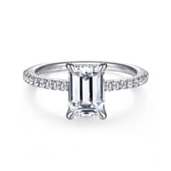 Broderick - Platinum Emerald Cut Diamond Engagement Ring