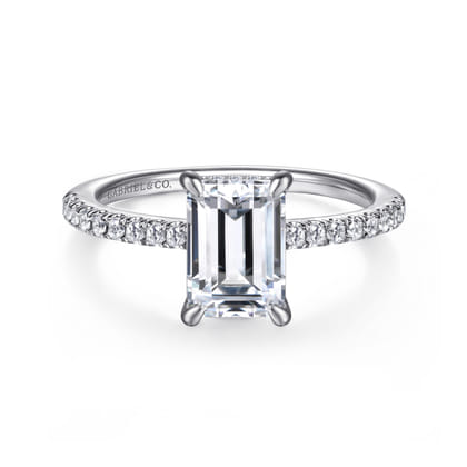 Broderick - Platinum Emerald Cut Diamond Engagement Ring