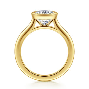 Brooke - 14K Yellow Gold Elongated Cushion Bezel Set Solitaire Diamond Engagement Ring