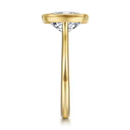 Brooke - 14K Yellow Gold Elongated Cushion Bezel Set Solitaire Diamond Engagement Ring