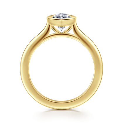 Brooke - 14K Yellow Gold Marquise Cut Bezel Set Solitaire Diamond Engagement Ring