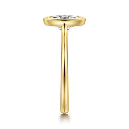 Brooke - 14K Yellow Gold Oval Cut Bezel Set Solitaire Diamond Engagement Ring