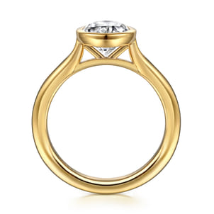Brooke - 14K Yellow Gold Oval Cut Bezel Set Solitaire Diamond Engagement Ring