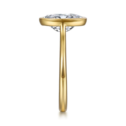 Brooke - 14K Yellow Gold Oval Cut Bezel Set Solitaire Diamond Engagement Ring