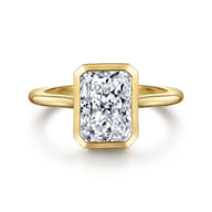 Brooke - 14K Yellow Gold Radiant Cut Bezel Set Solitaire Diamond Engagement Ring