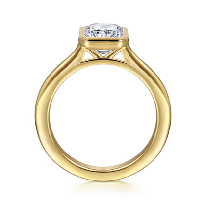 Brooke - 14K Yellow Gold Radiant Cut Bezel Set Solitaire Diamond Engagement Ring